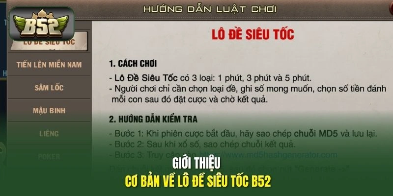 Lô Đề Siêu Tốc B52 | Cách Chọn Số Và Theo Dõi Kỳ Quay Chuẩn 1 Giới thiệu cơ bản về lô đề siêu tốc B52