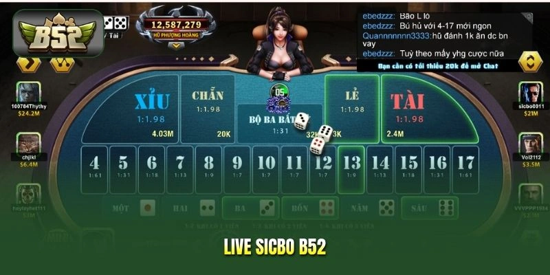 Live Sicbo B52 – Xúc Xắc Trực Tiếp, Nhịp Chơi Kịch Tính